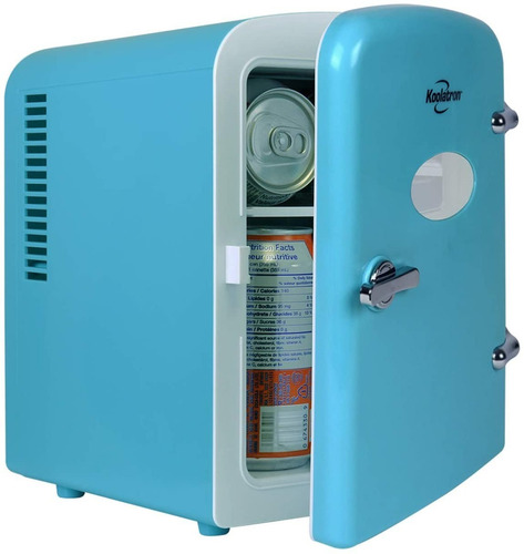 Mini Refrigerador Retro Azul Portatil Calentador Viaje Koola