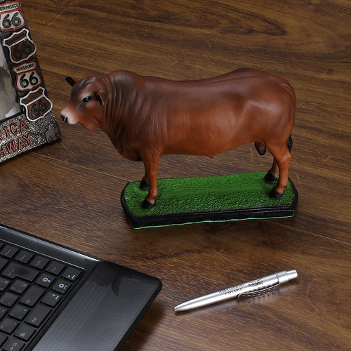 Imagem 5 de 5 de Escultura Em Resina Boi Senepol Home Western Decor 25702