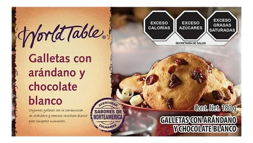 Galletas World Table Con Arándano Y Chocolate Blanco 180 G