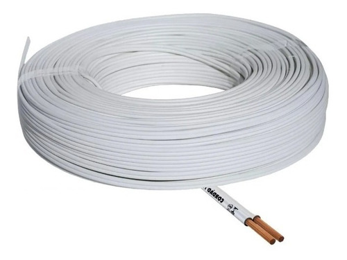 Fio Cabo Cordão Paralelo Sil 2x1mm Rolo 10 Metros Cobertura Branco