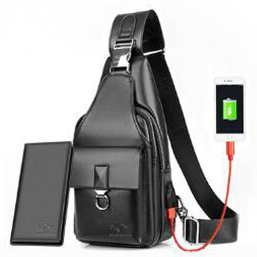 Bolso De Pecho Impermeable Para Hombre+cartera Bandolera Ant