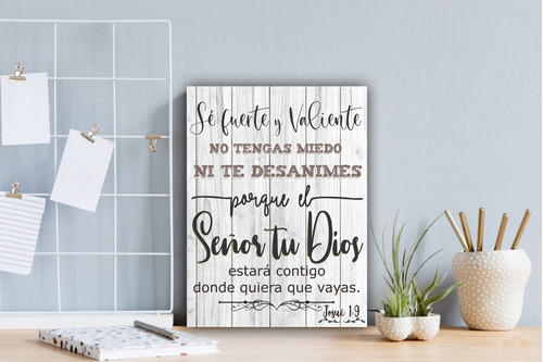 Cuadro Decorativo Texto Bíblico Josué 1:9 (1pz) 30x40 