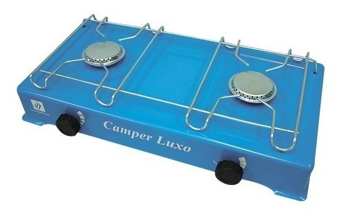 Fogão Camper Luxo À Gás - 2 Bocas - Azul - Suzanpeças