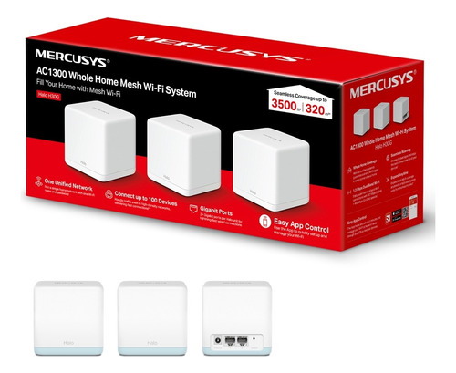 Sistema Mercusys Halo H30 (3-pack) Wi-fi Mesh 