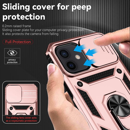 Hitaoyou Funda P/ iPhone 12/12 Pro Oro Rosa Soporte Rigida Oro Rosa.