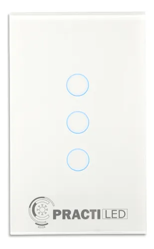 comprar Tecla De Pared Smart Wifi Táctil 3 Canales Practiled Blanca