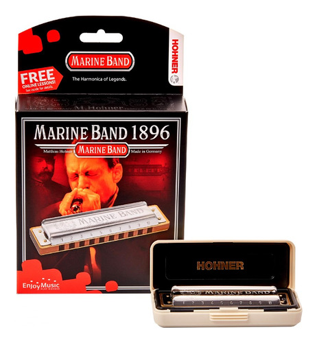 Hohner Armonica 20 Voces Marine Band En Tono Mi Con Estuche