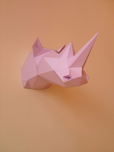 Rinoceronte Papercraft Origami 3d Moldes Via E-mail