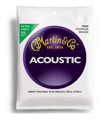 Encordado Guitarra Acustica Martin & Co M530 10/47