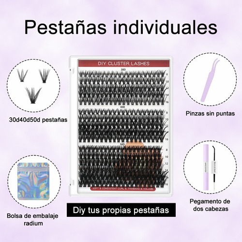 Extensiones De Pestañas 30d+40d+50d Mixto Lashes Maquillaje