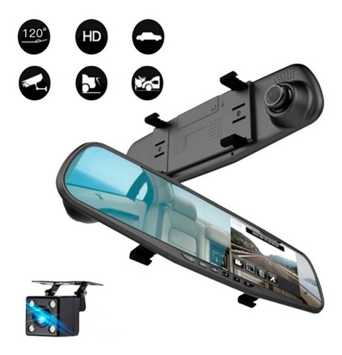 Frontal Cámara De Auto Espejo Retrovisor + Cámara Retroceso