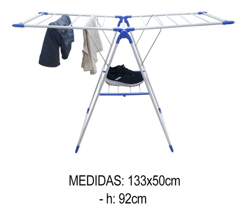Imagen 4 de 4 de Tender Tendedero Con Alas Chicas Para Ropa Plegable