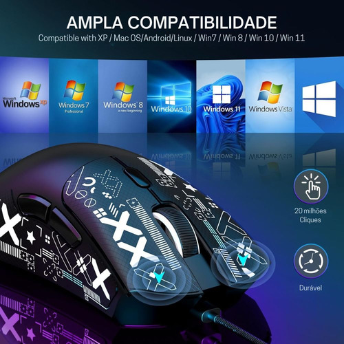 Mouse Gamer Attack Shark Bluetooth R1, 18000 Dpi, Preto