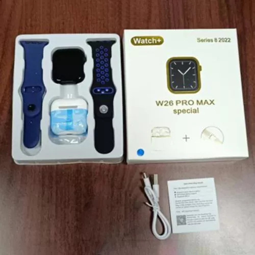 Audífonos W26 Pro Max Smartwatch Tws 2 En 1 Para Monitoreo