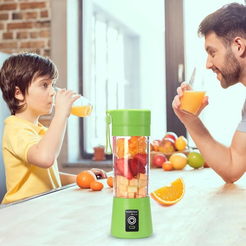 Licuadora Portatil Recargable Exprimidor Frutas Y Verduras Azul