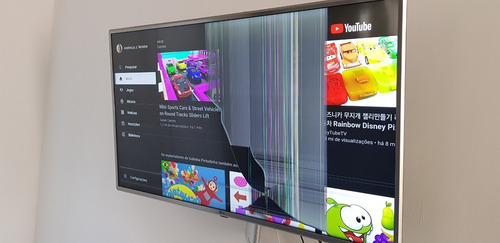 Tv LG 4k 43um7510psb Tela Quebrada.
