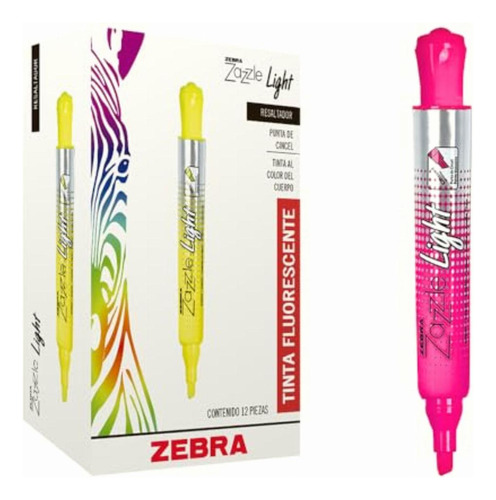 Zebra Resaltador Zazzle Light Marcatextos De Tinta Color Rosa