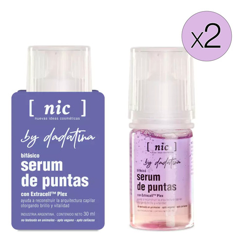 Nic By Dadatina Serum Puntas Bifásico Reparador Pelo Kit X 2