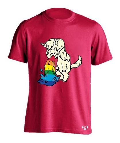 Sarcasmo Playera Unicornio Vomitando Arcoiris Pride Hombre