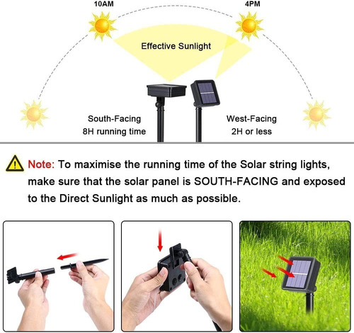 Guirnalda De Luces Solares Exteriores Decoracion 10m 100 Led