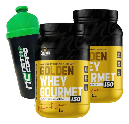 Kit 2 X Whey Gourmet Isolado E Conc Baixo Carbo Wey - 2 Kg Sabor 2 X Sorvete De Morango