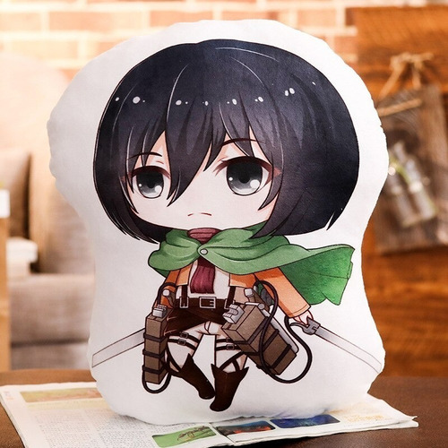 Cojin Decorativo Chibi Attack On Titan Diseños Kawaii Unico Color Levi Diseño De La Tela Lisa