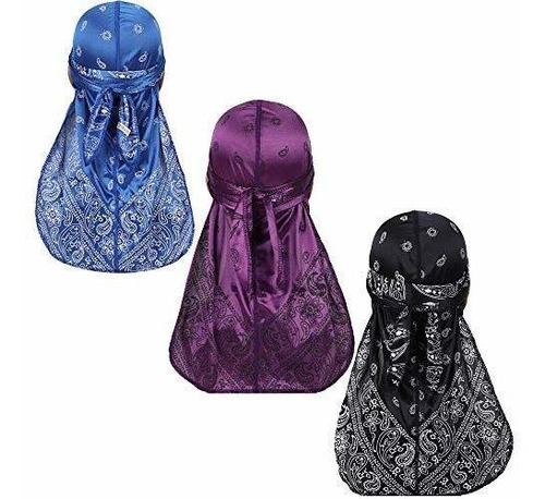 Surtido Paisley Bandana Doo Rag Cap Headwraps Seda Durag Par