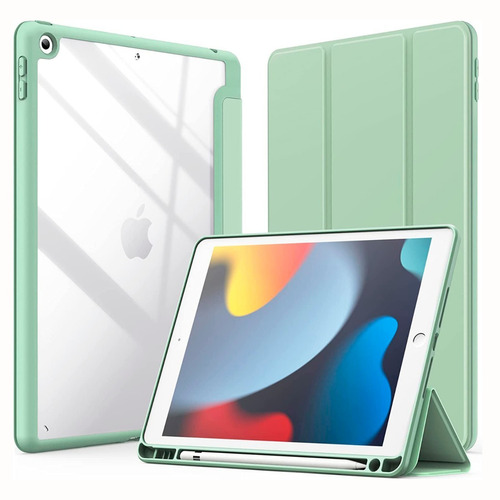 Funda Smart iPad 10.2 7ma / 8va / 9na Gen Transparente Verdc