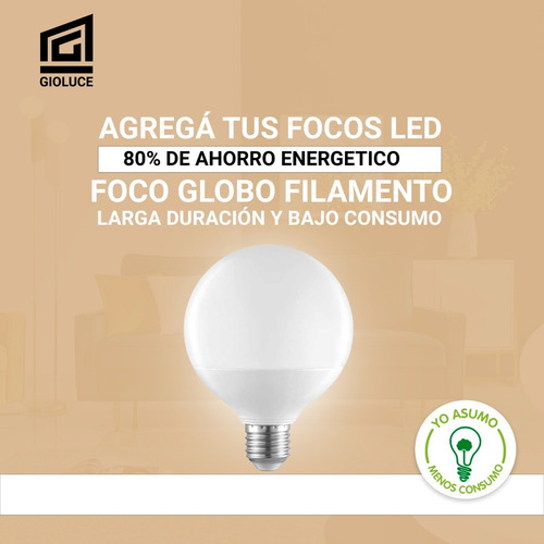 Imagen 4 de 10 de Lampara Led Globo Comun E27 12w 220v Blanco Luz Fria Calida