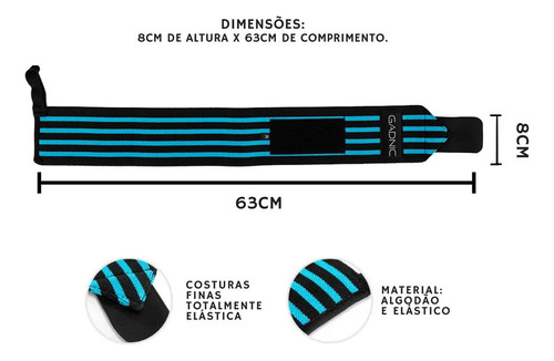 Par De Munhequeiras Elásticas Para Musculação Gadnic