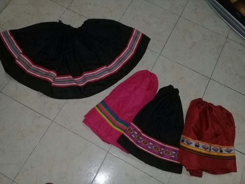 Pollera Coya Niña Carnabalito De 30 A 70 Cms De 2 A 12 Años