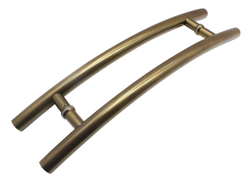 Puxador Para Porta Inox Tubular Curvo Meia Lua 100cm Bronze
