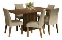Comprar Juego De Comedor Renata Con 6 Sillas Marrón\u002Fimperial Diseño de la tela de las sillas Liso