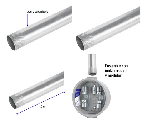 Kit Cfe Para 2 Medidor Acometida Mufa 3m Bifasico Para 220v