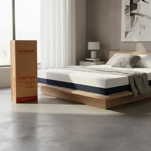 Colchón De Resortes Springwall Upper Rest De 2 Plazas 140x190 Cm Color Blanco