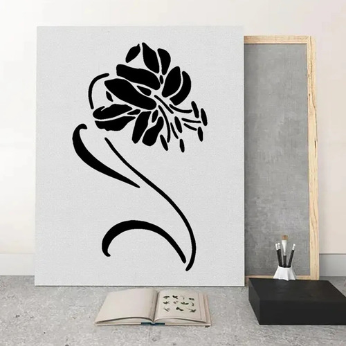 Plantilla De Pintura Mural Con Plantilla De Flores, 11 Pieza