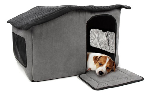Sherpa Portable Soft-sided Interior Pet House - Gris, Talla
