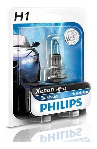 Lampara Philips Halogena 12v 55w H1 Blue Vision Blister