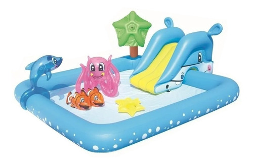 Pileta Inflable Infantil Play Center Spray Pelotero Bestway
