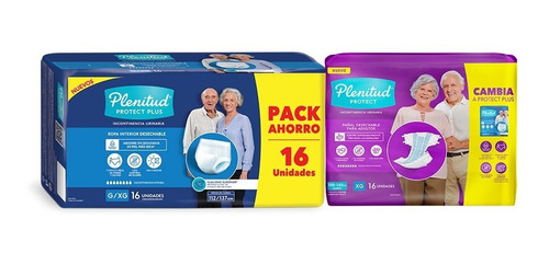 Imagen 2 de 4 de Pañal Para Adultos Plenitud Protect + Protect Plus M G Xg