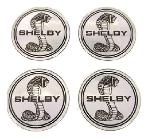 Calotinhas Ford Shelby Cobra 60mm/58mm Preto/prata Abs