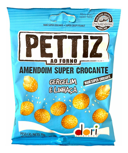 Amendoim Super Crocante Ao Forno C/gergelim Pettiz Dori 70g 
