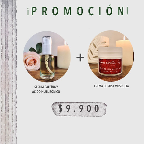 Promo!! Serum Cafeina Y Ac Hialuronico + Crema Rosa Mosqueta