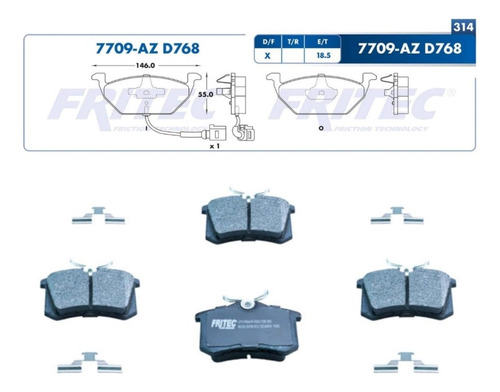 Balatas Delanteras Y Traseras Jetta A4 2000-2013 2.0 C/abs