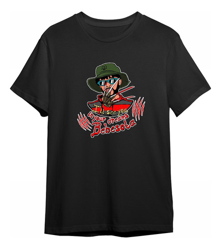 Camisetas Bad Bunny Freddy Krueger Halloween Camisas Negras