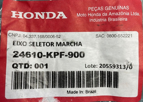 Eje Cambios Honda Xr 250 Tornado Cbx 250 Twister Original