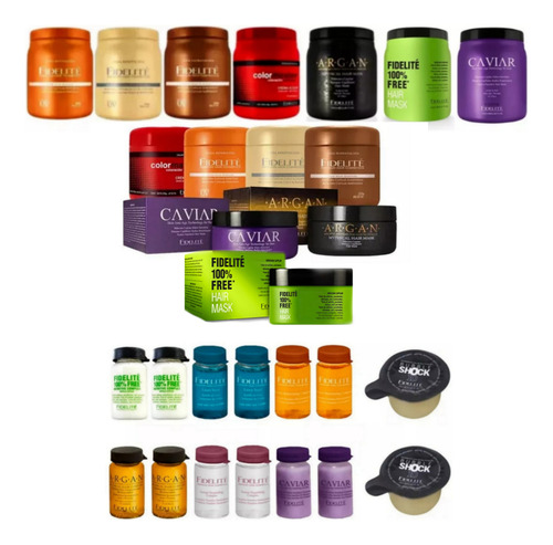 Kit Peluquero 14 Máscaras 14 Ampollas Mayorista Fidelite