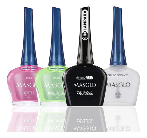 Kit Esmalte Tradicional Base+ Brillo Masglo Paso 1 Y 3