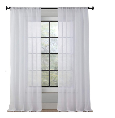 Juego De Cortinas En Tela Voile 145x280 En Modo Hogar