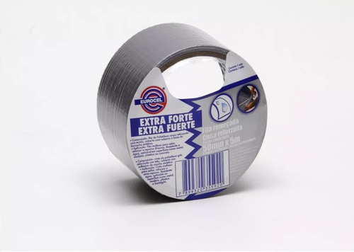 Kit Com 30 Fita Adesiva Silver Tape Cinza 50mm X 5mt Eurocel